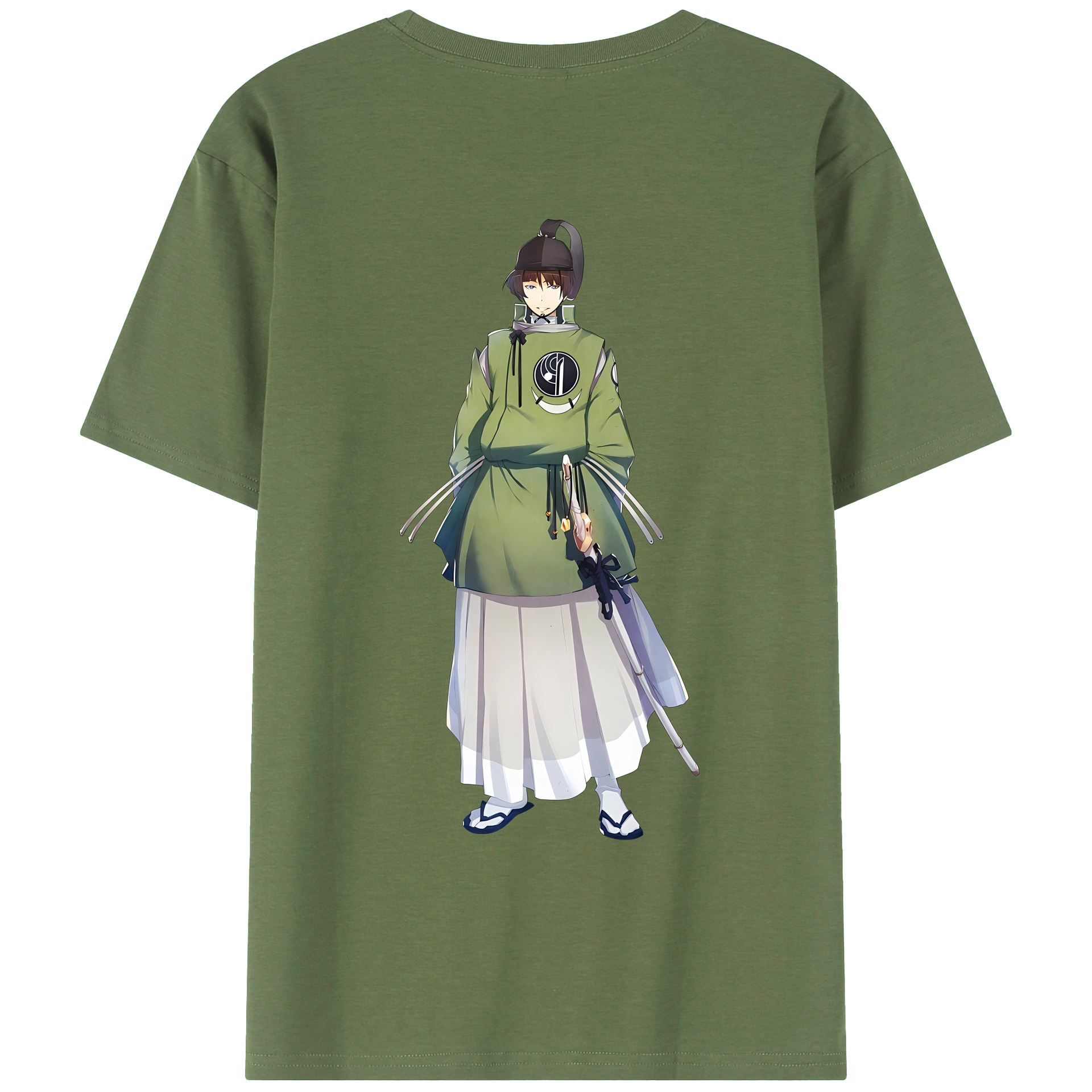 （画像用） 刀剣乱舞 Touken Ranbu 綿100％ メンズ半袖Tシャツ（バックプリント） 通気性